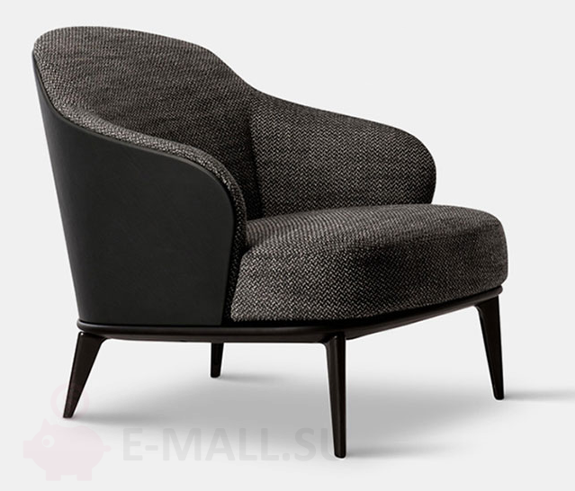Кресло в стиле LESLIE ARMCHAIR by Minotti дизайн Rodolfo Dordoni, темно серый