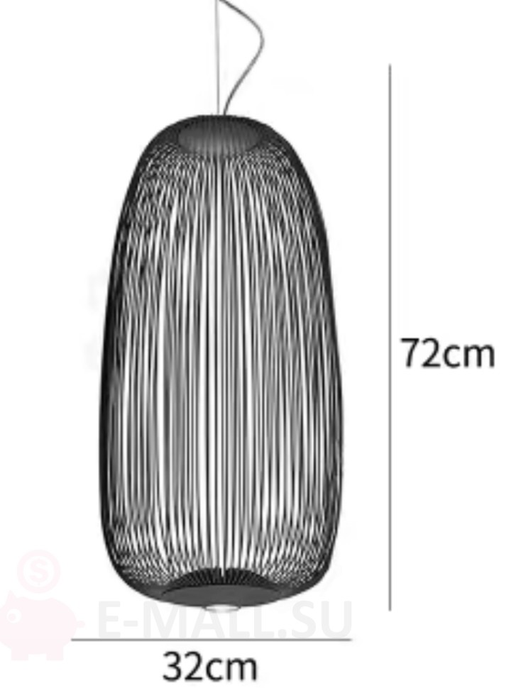 Подвесной светильник Daithi, Цвет черный /72см