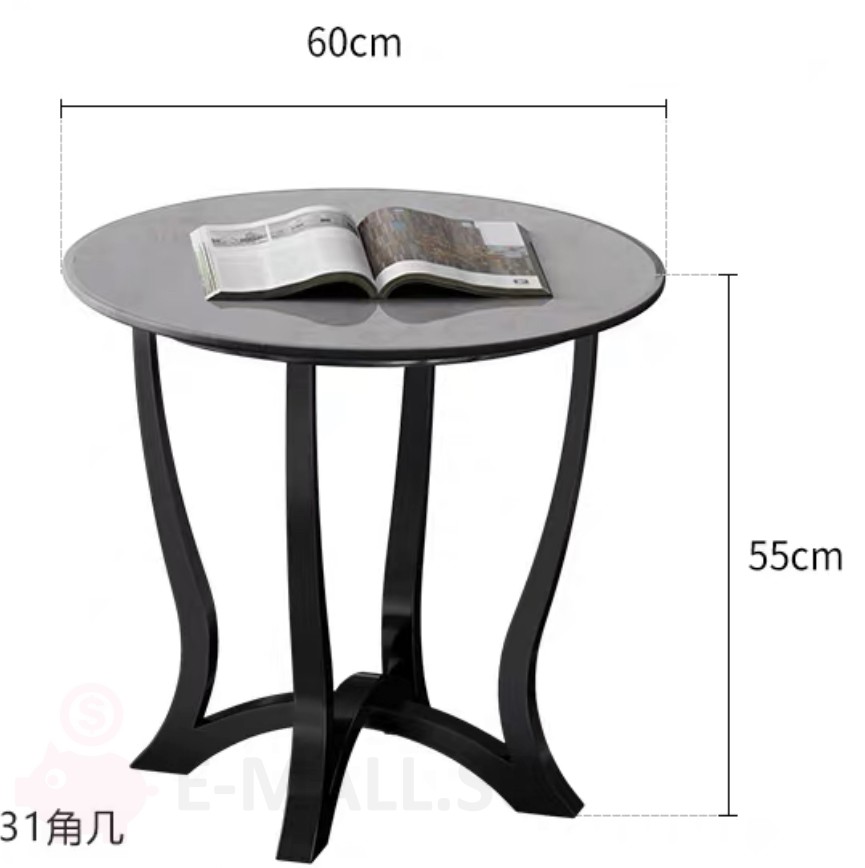 Кофейный столик Beate, Светлая столешница/ черное основание