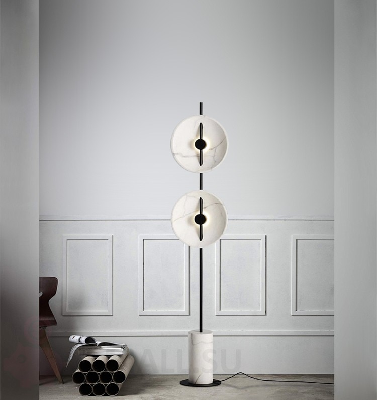 Напольная лампа в стиле Mito Marble by Rakumba, 2 лампы 35*170 см