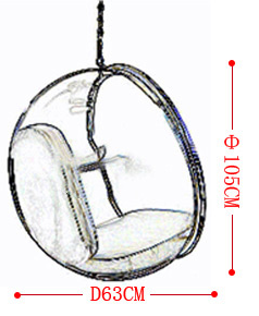 Размеры подвесного кресла Bubble Chair
