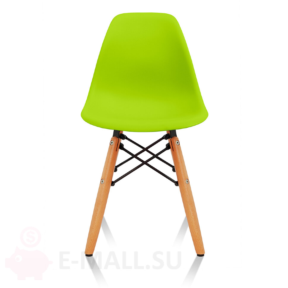 Пластиковые детские стулья DSW, дизайн Чарльза и Рэй Эймс Eames, ножки светлые, зеленый, цена за 2 шт