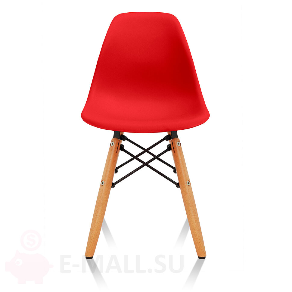 Пластиковые детские стулья DSW, дизайн Чарльза и Рэй Эймс Eames, ножки светлые, красный, цена за 2 шт