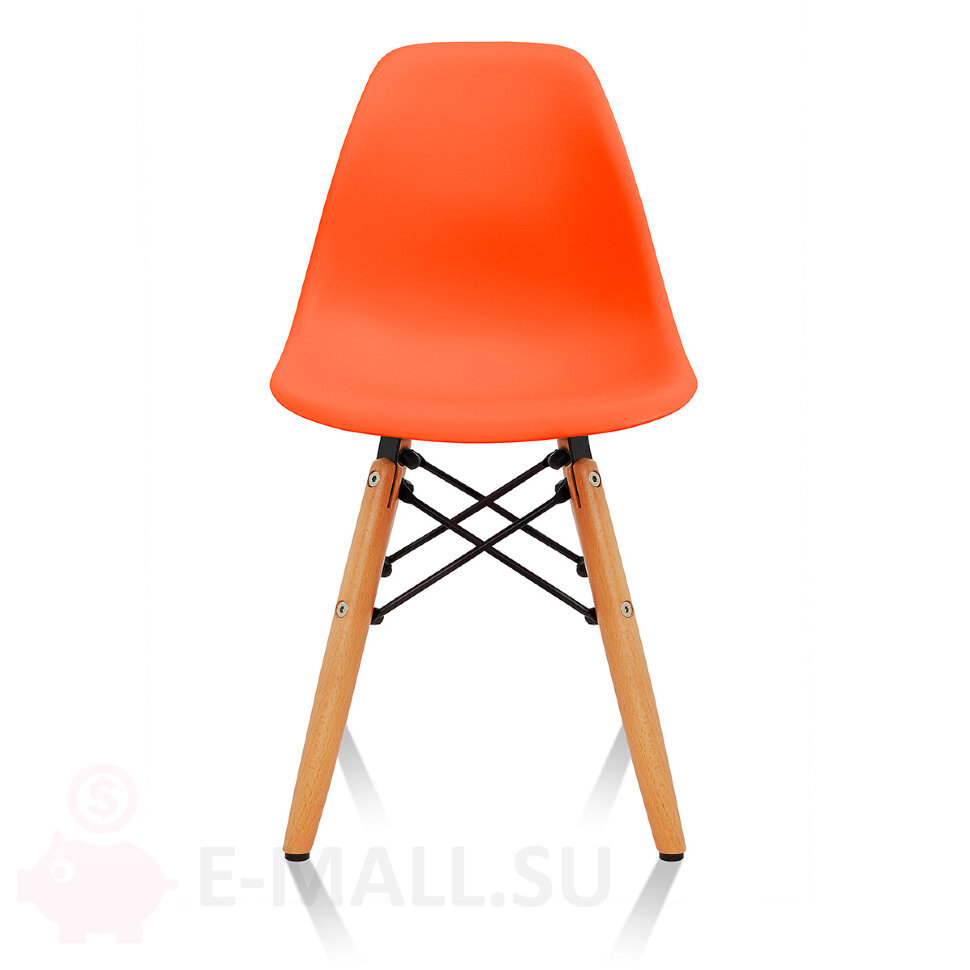 Пластиковые детские стулья DSW, дизайн Чарльза и Рэй Эймс Eames, ножки светлые, оранжевый, цена за 2 шт