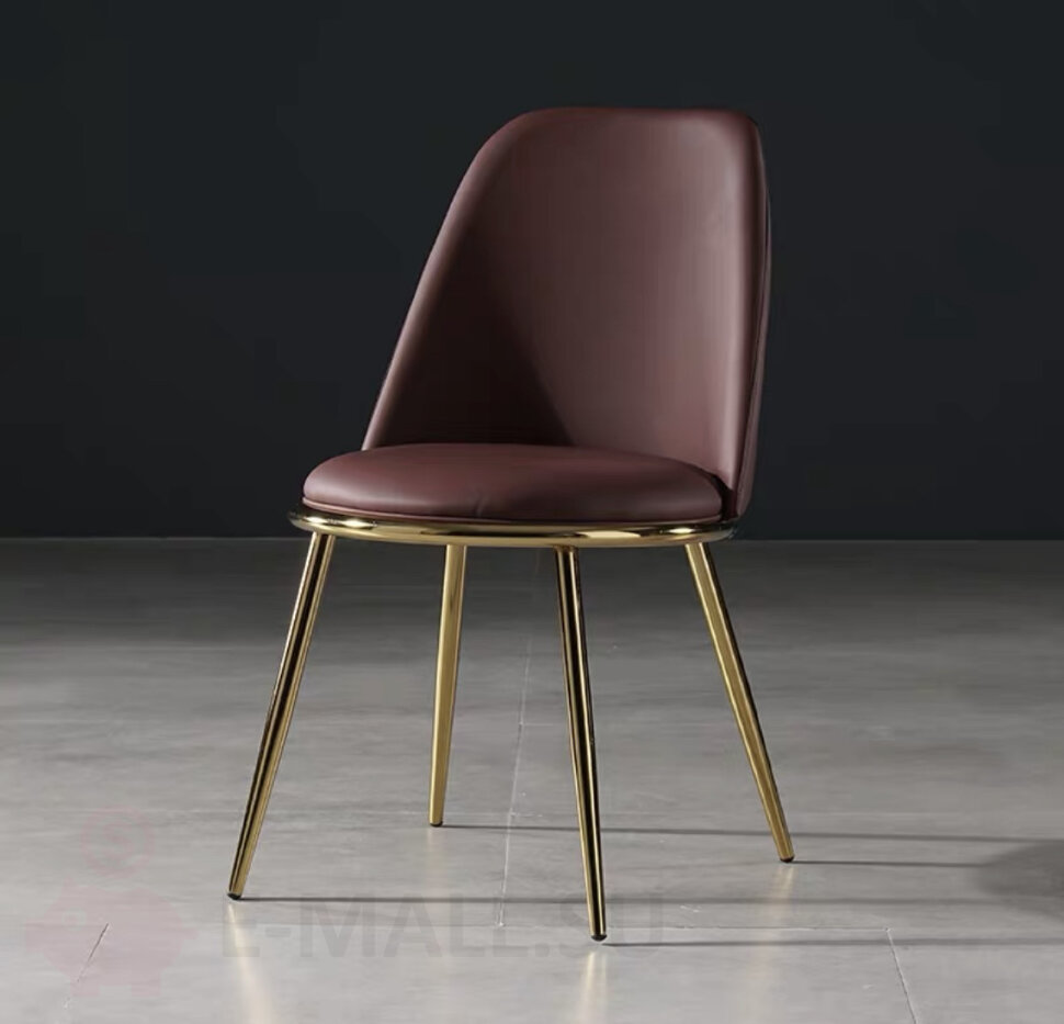 Элегантный стул из микроволокна на металлических ножках, коричневый