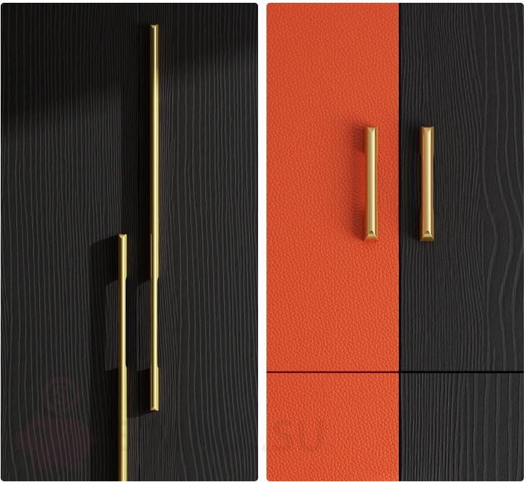 Современный модульный гардероб черного и оранжевого цвета