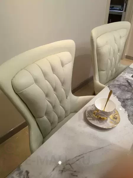 Итальянский стул для столовой из бархата и нержавеющей стали
