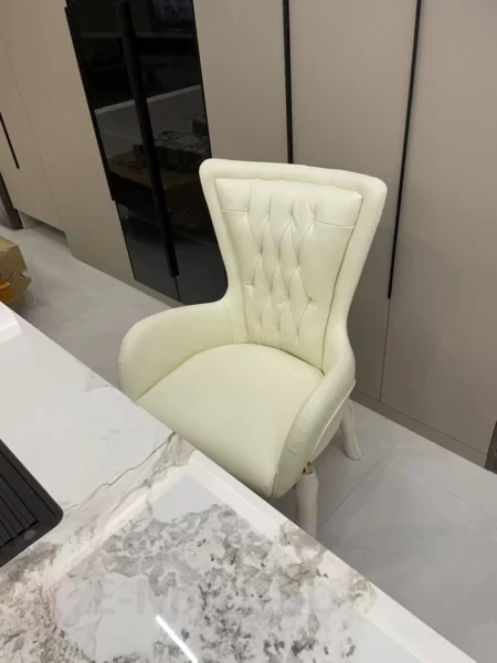Итальянский стул для столовой из бархата и нержавеющей стали