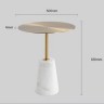 Кофейный столик из нержавеющей стали и белого мрамора конусной формы