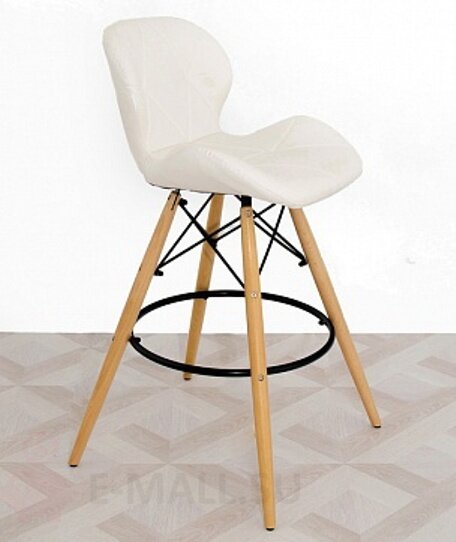 Пластиковые барные стулья DSW DEEP, дизайн Чарльза и Рэй Эймс Eames, ножки светлые, белый