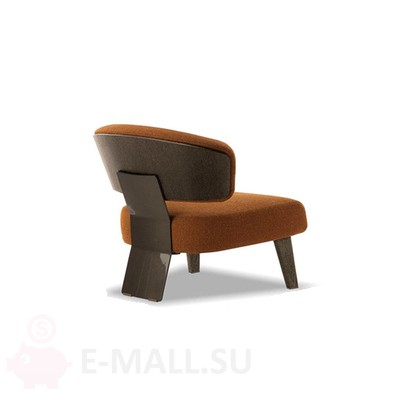 Кресло в стиле Minotti REEVES WOOD Easy chair, терракотовый лен