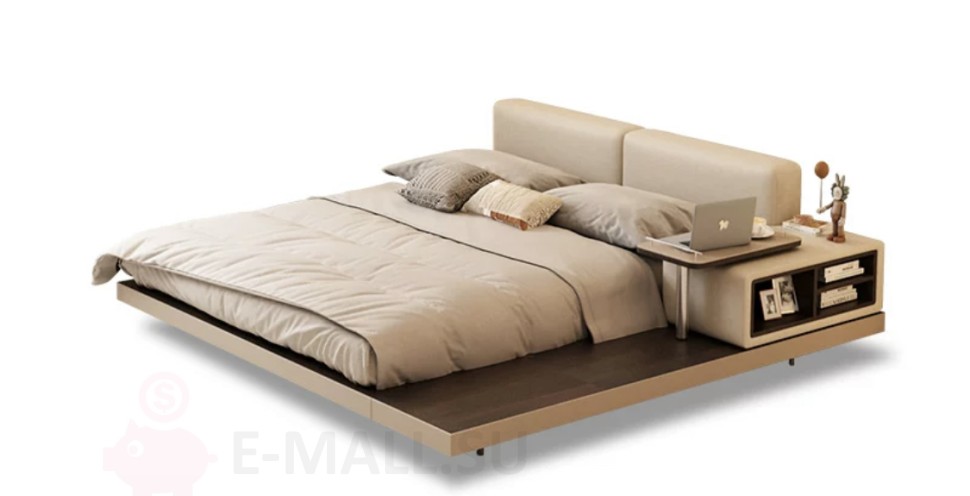 Кровать Ishan коллекции Astoria, Кровать с мягкой спинкой и столиком / 150*200