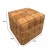 Cube Пуф из кожи и дерева в минималистичном стиле