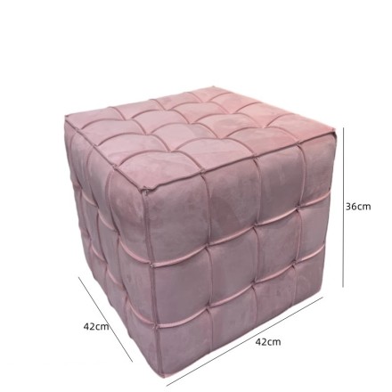 Cube Пуф из кожи и дерева в минималистичном стиле