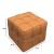 Cube Пуф из кожи и дерева в минималистичном стиле