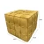 Cube Пуф из кожи и дерева в минималистичном стиле