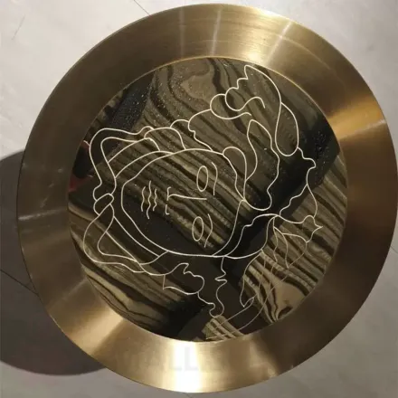 Современный круглый кофейный столик из нержавеющей стали, изысканный стиль Versa