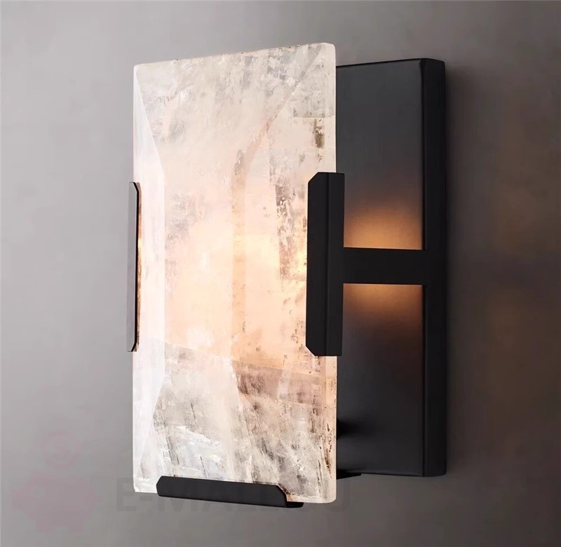 Настенный светильник из кальцита одинарный в стиле Harlow Calcite Sconce