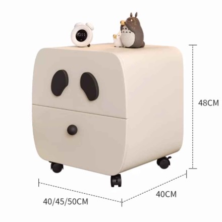 Дизайнерская прикроватная кожаная тумбочка на колесиках Minimalist Panda