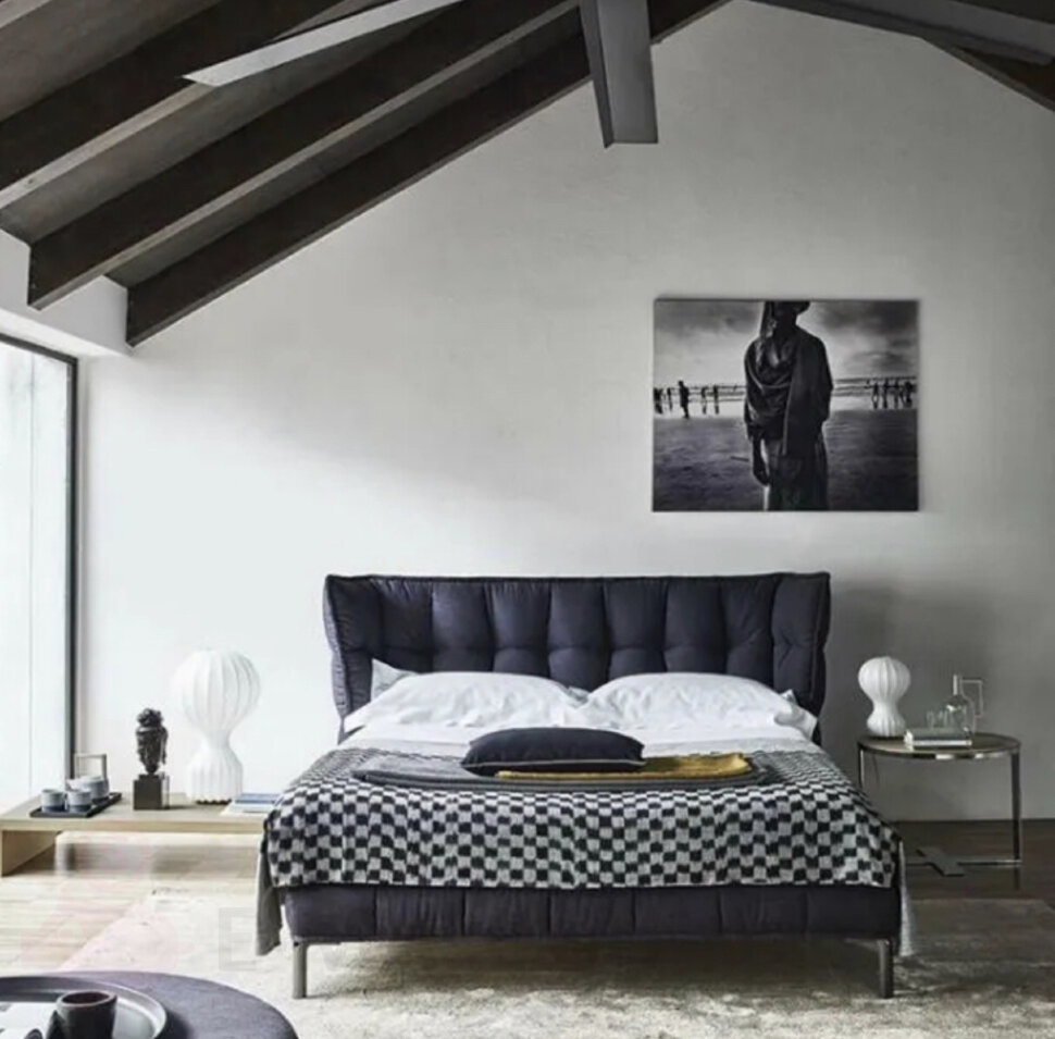 Кровать в стиле B&B Italia Husk с мягким изголовьем 1500*2000