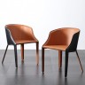Стул обитый кожей в стиле Pallas Arm Chair by Eurostyle 2