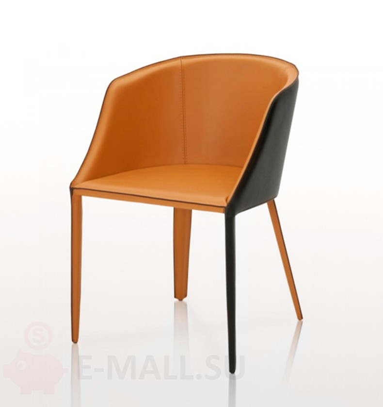 Стул обитый кожей в стиле Pallas Arm Chair by Eurostyle 1