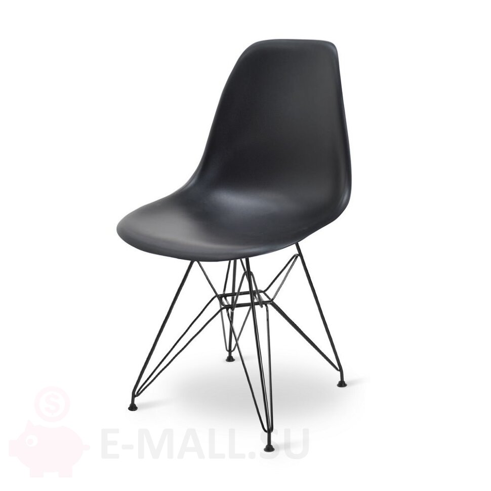 Пластиковые стулья DSR, дизайн Чарльза и Рэй Эймс Eames, ножки черные, черный