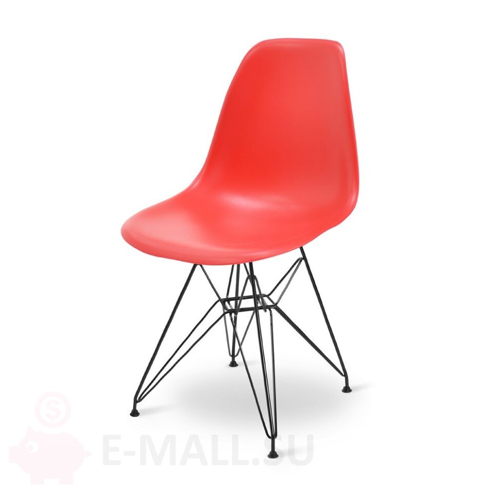 Пластиковые стулья DSR, дизайн Чарльза и Рэй Эймс Eames, ножки черные, красный