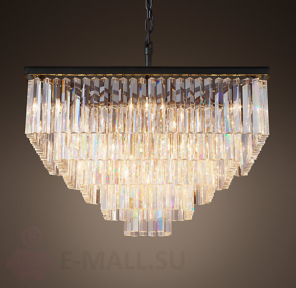 Люстра RH 1920s Odeon Clear Glass Fringe Chandelier - 5 square, 