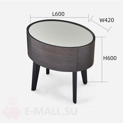 Современный овальный минималистский прикроватный столик для спальни в стиле Poliform