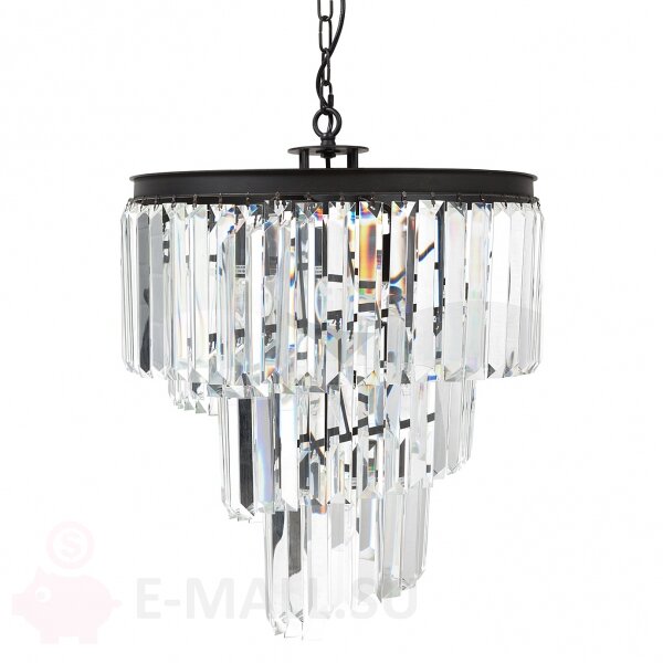 Люстра RH 1920s Odeon Clear Glass Spiral Chandelier - 3 rings, 