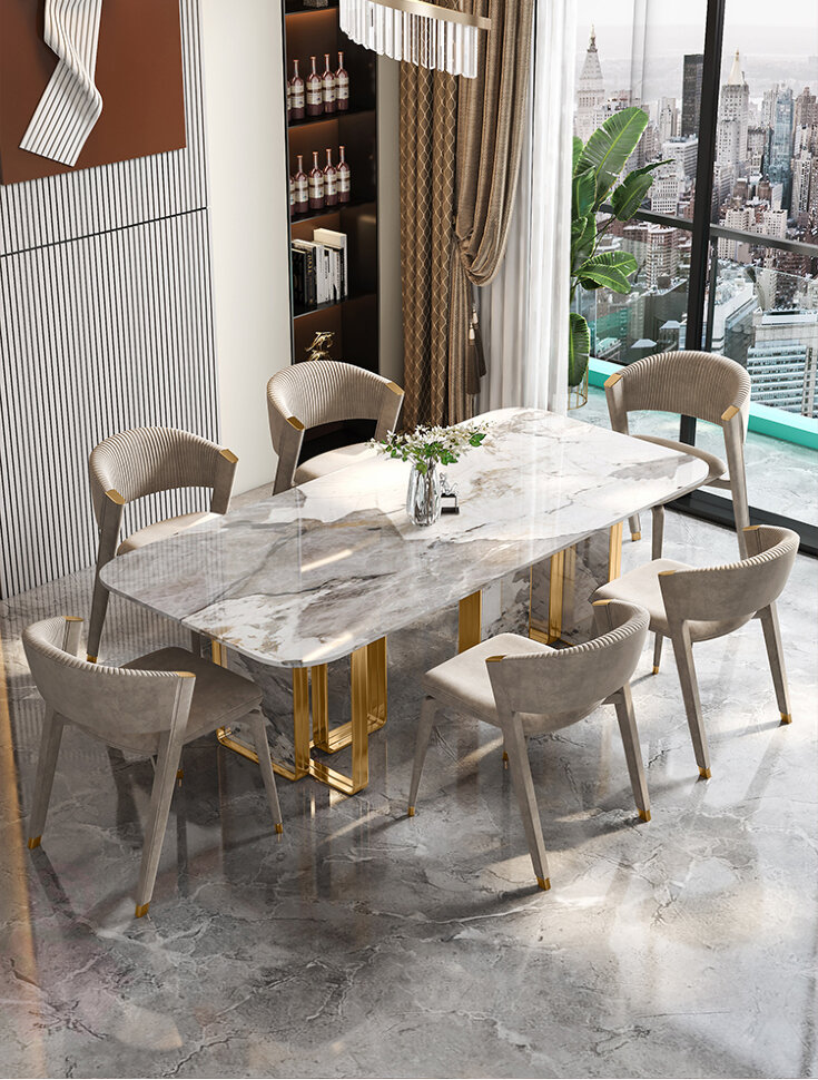 Элитный обеденный стол со стульями класса люкс в итальянском стиле CC