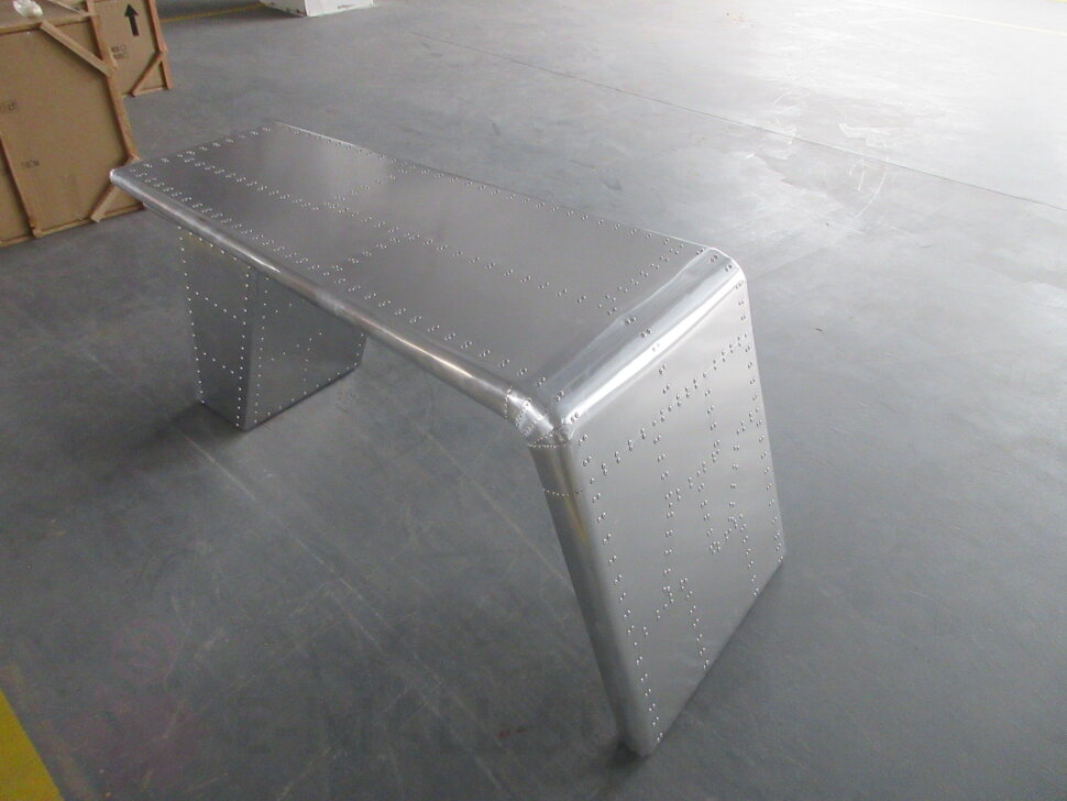 Стол из алюминия AVIATOR в стиле Лофт черный 170*90*75