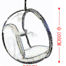Кресло пузырь Bubble Chair, прозрачное подвесное размер 106 см