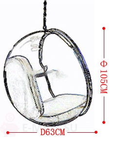 Кресло пузырь подвесное Бабл Bubble Chair дизайнера Eero Aarnio размер 106 см