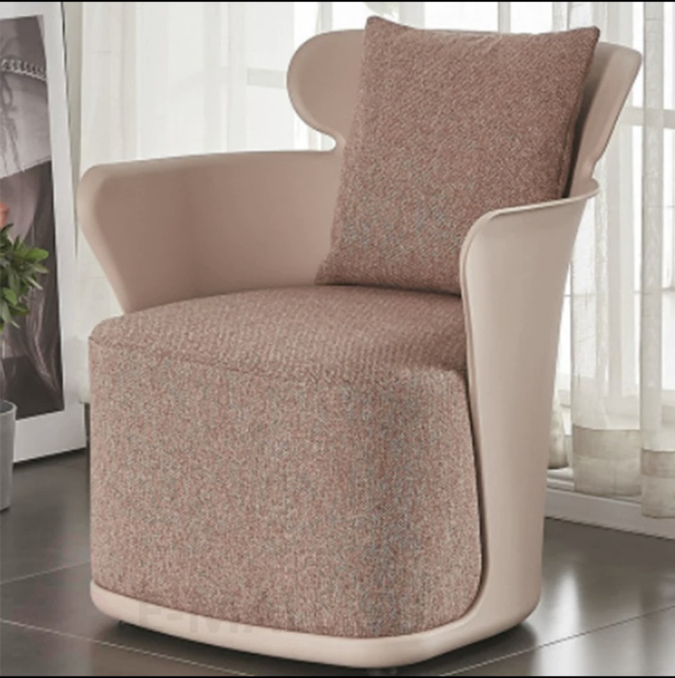Кресло с пуфом для ног Fionn, Кресло розовое