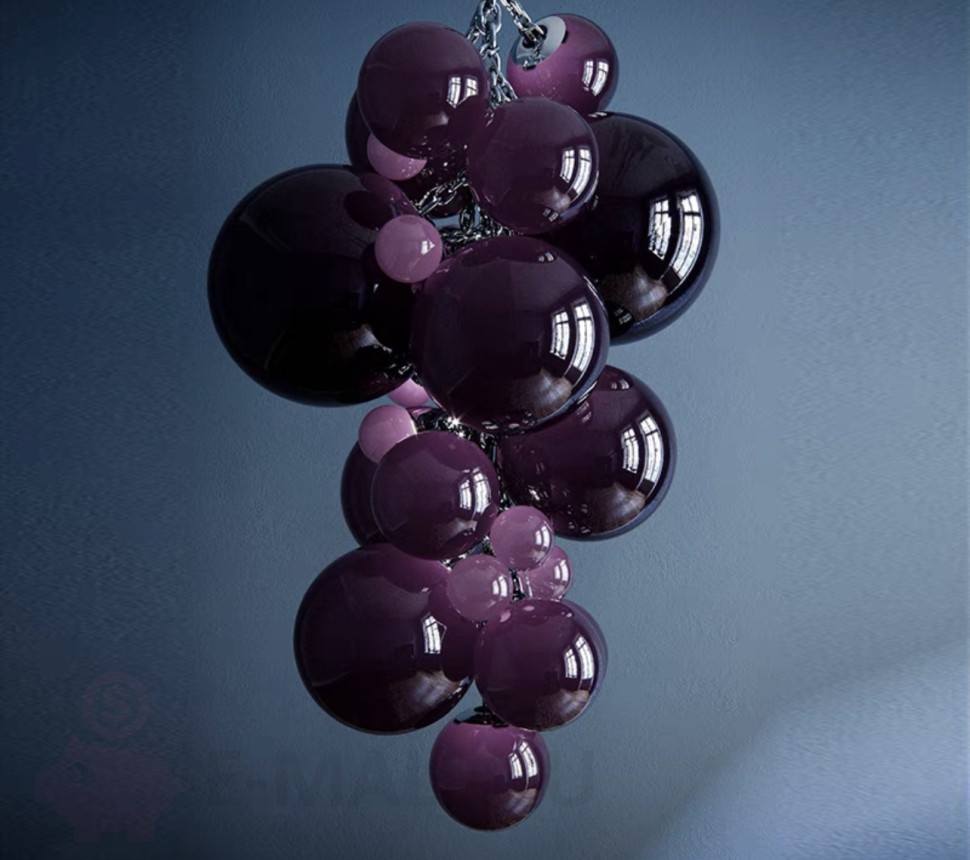 Дизайнерская люстра Raisin, Фиолетовый / 24 лампочек / D60*H100 cm
