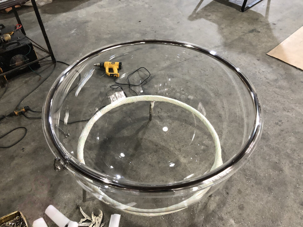 Кресло пузырь Bubble Chair Swivel Base, прозрачное на ножке с кронштейном размер 106 см