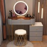 Туалетный столик со стеклянной столешницей, зеркалом и стулом