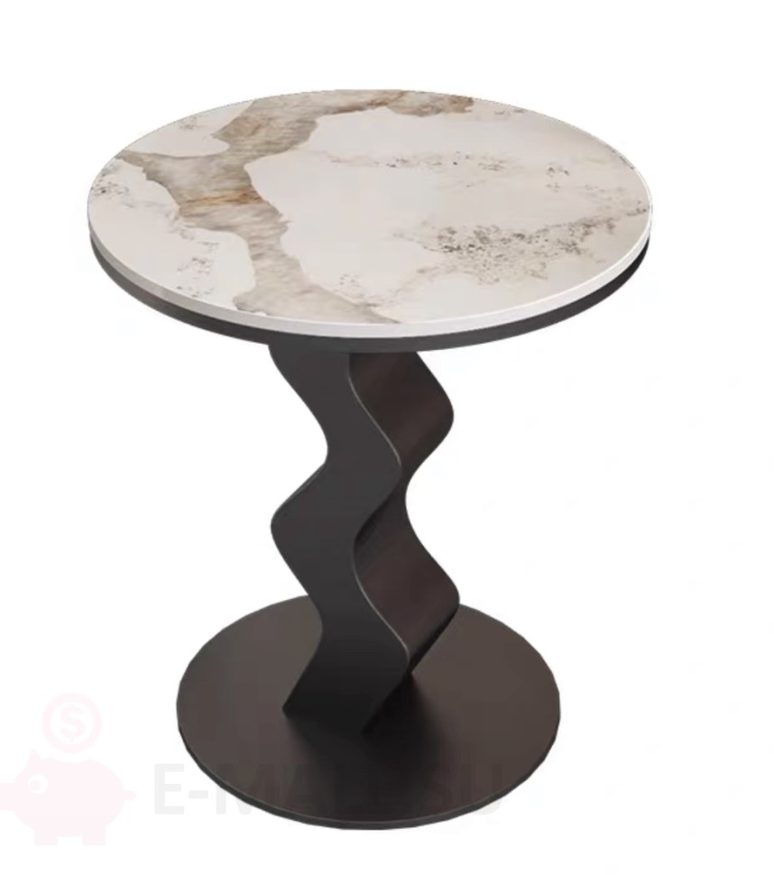 Кофейный столик Serpente, Черное основание /столешница бежевый с коричневым 