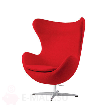 Кресла Egg Chair, тканевая обивка, красный