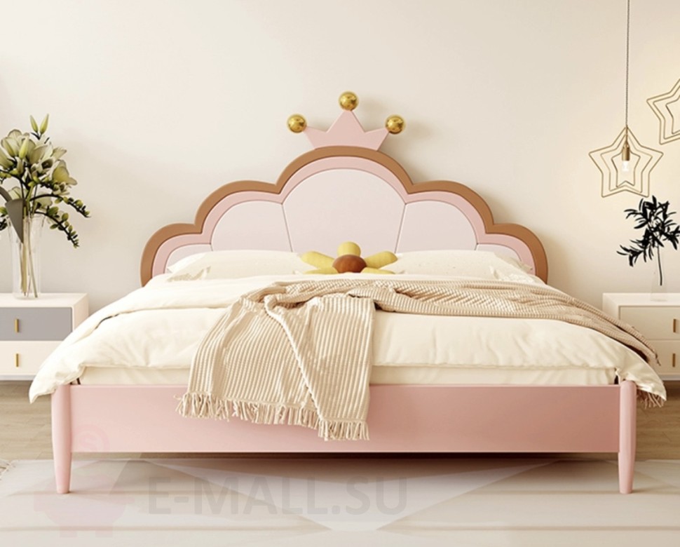 Кровать Crown коллекции Fabulous Childhood, Розовый /спальное место 120см
