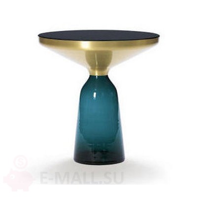 Столик кофейный BELL coffee table маленький, синий, желтое золото