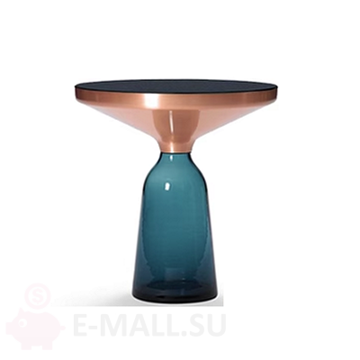 Столик кофейный BELL coffee table маленький, синий, розовое золото