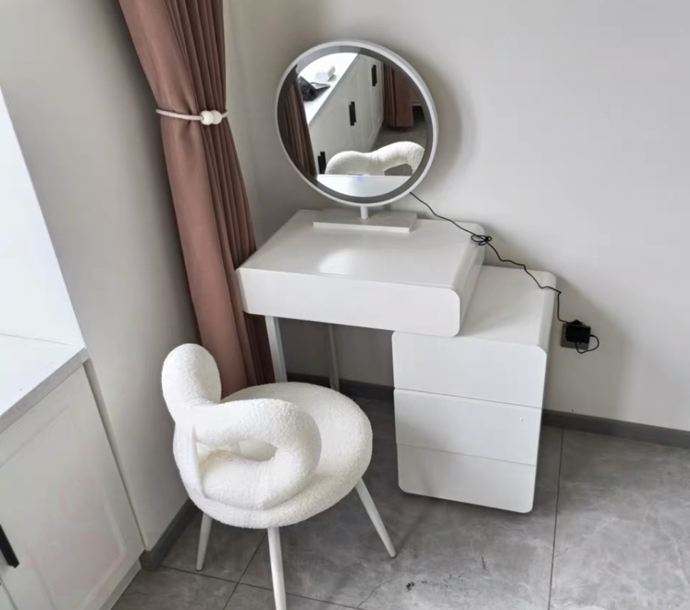 Туалетный столик с тумбой и зеркалом 80 см Solo Bianco
