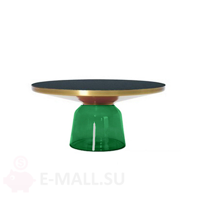 Столик кофейный BELL coffee table большой, зеленый, розовое золото