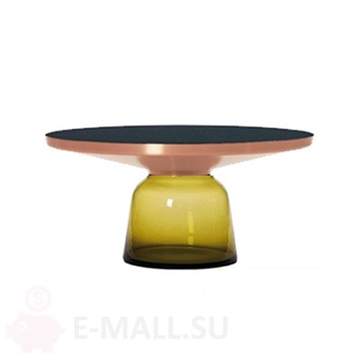 Столик кофейный BELL coffee table большой, желтый, розовое золото