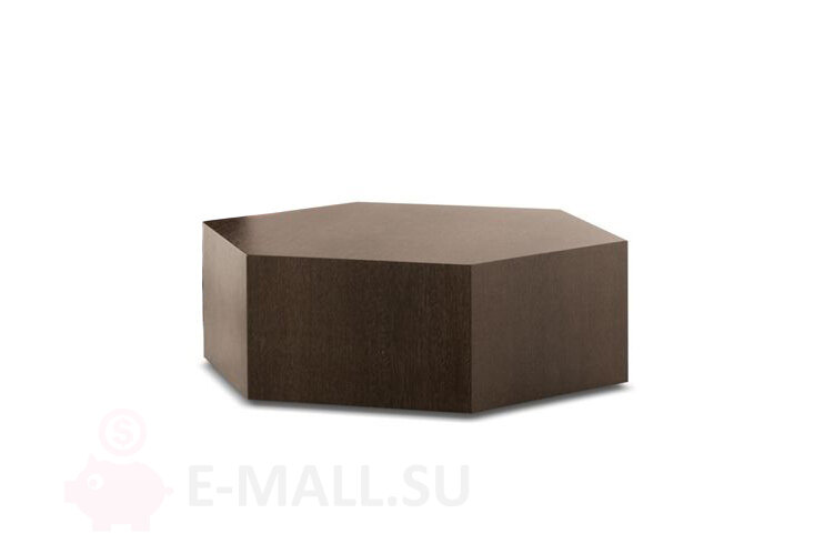 Столик кофейный шестигранный в стиле Minotti AERON из нержавеющей стали, модель D размеры D720 H230