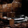 Кушетка и столик из африканского зебрано и натуральной воловьей кожи