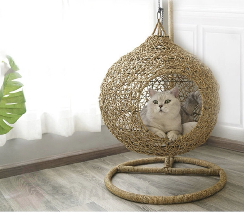 Плетёный подвесной шар качалка для кошек